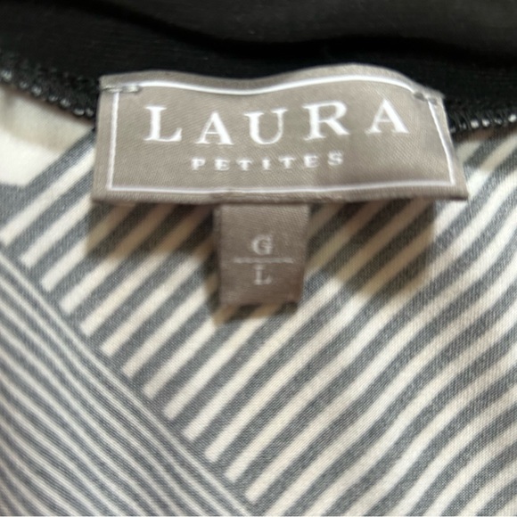 Laura Petites Black & White Stripe Patchwork Print Pull-on Maxi Skirt. Size L. - Picture 4 of 7